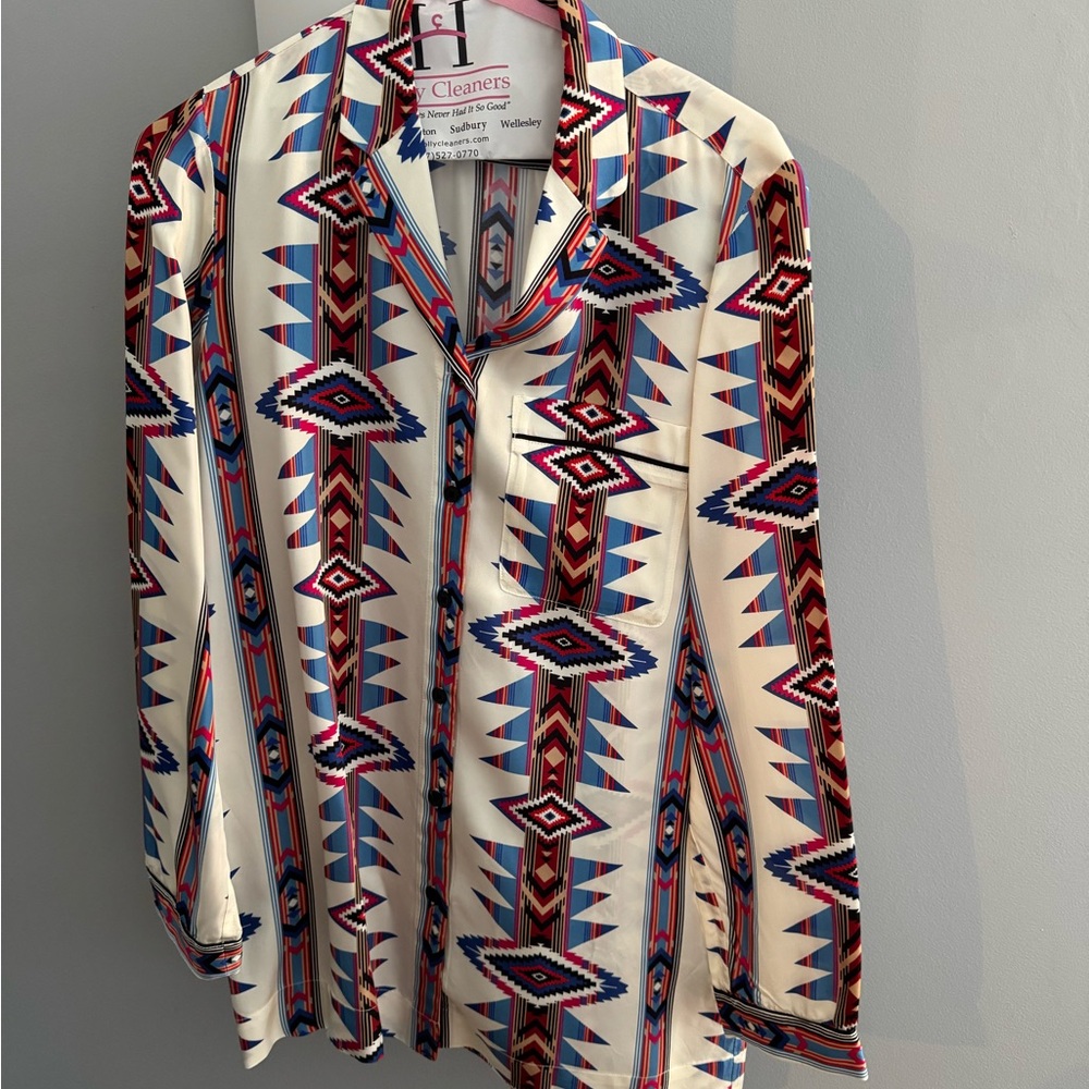 The Kooples Multicolor Geometric Women's Button Down Shirt